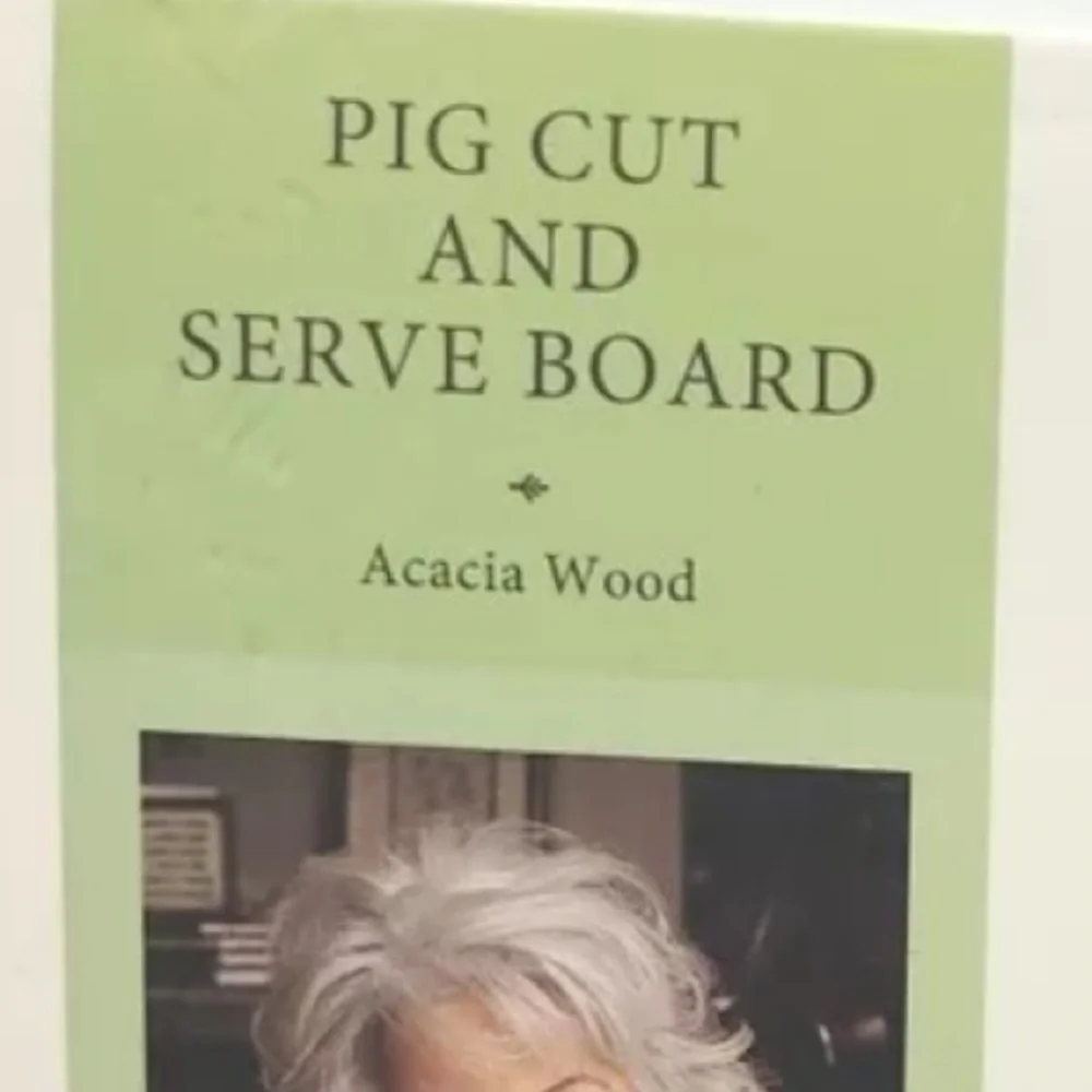 (NWT) HTF Paula Dean Pantryware Pig Shaped Acacia Wood Kitchen Cutting Board